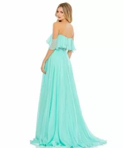 Mac Duggal Shop For Flowy Off-the-Shoulder Gown
