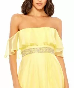 Mac Duggal Shop For Flowy Off-the-Shoulder Gown