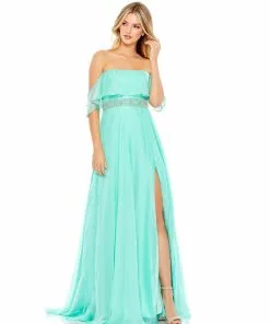 Mac Duggal Shop For Flowy Off-the-Shoulder Gown