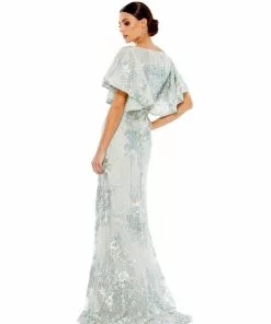 Mac Duggal Bell Sleeve Floral Embellished Gown Shop For