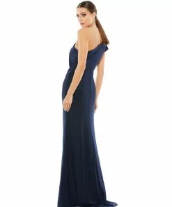 Mac Duggal Ruffled One Shoulder Draped Gown Shop For