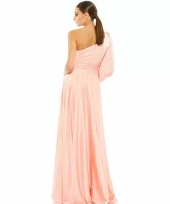 Ieena For Mac Duggal One Shoulder Bishop Sleeve Flowy Gown Shop For