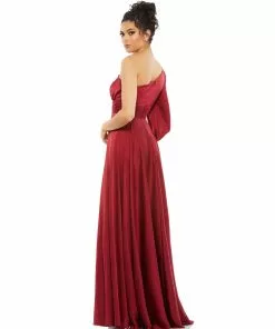 Ieena For Mac Duggal One Shoulder Bishop Sleeve Flowy Gown Shop For