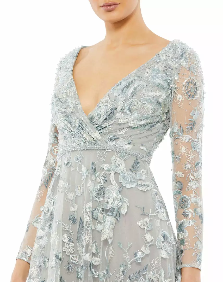 Mac Duggal Embellished V Neck Illusion Long Sleeve A Line Gown Shop For 3 Mac Duggal Embellished V Neck Illusion Long Sleeve A Line Gown Shop For