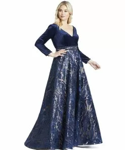 Mac Duggal Midnight Velvet A-Line Evening Gown (Plus) Shop For
