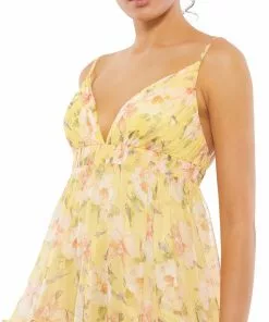 Ieena For Mac Duggal Floral Empire Waist Ruffled Mini Dress 5 Ieena For Mac Duggal Floral Empire Waist Ruffled Mini Dress