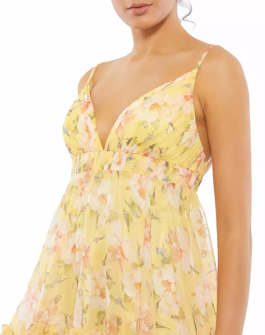 Ieena For Mac Duggal Floral Empire Waist Ruffled Mini Dress 3 Ieena For Mac Duggal Floral Empire Waist Ruffled Mini Dress