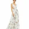 Ieena For Mac Duggal Pleated Criss Cross Cut Out Bodice Tiered Gown Shop For