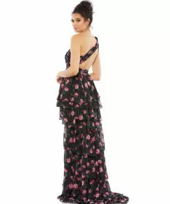Ieena For Mac Duggal Shop For Rose Print Layered High-Low Dress