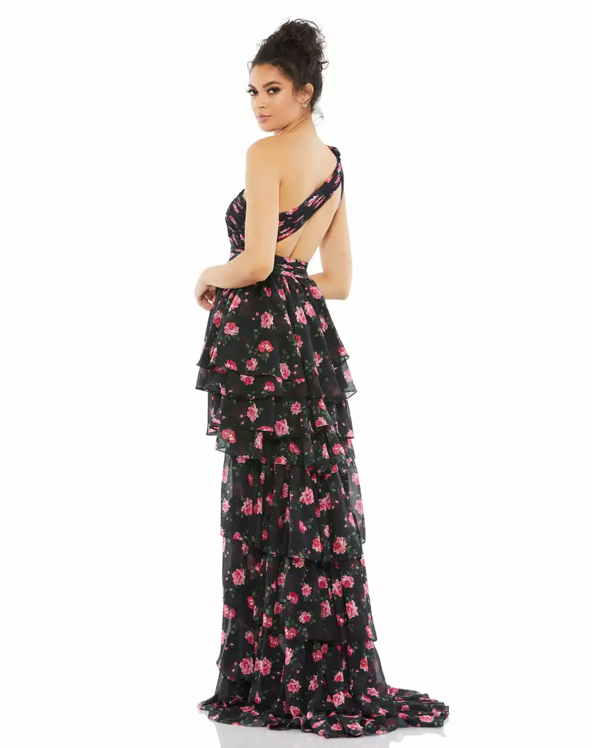 Ieena For Mac Duggal Shop For Rose Print Layered High-Low Dress 2 Ieena For Mac Duggal Shop For Rose Print Layered High-Low Dress