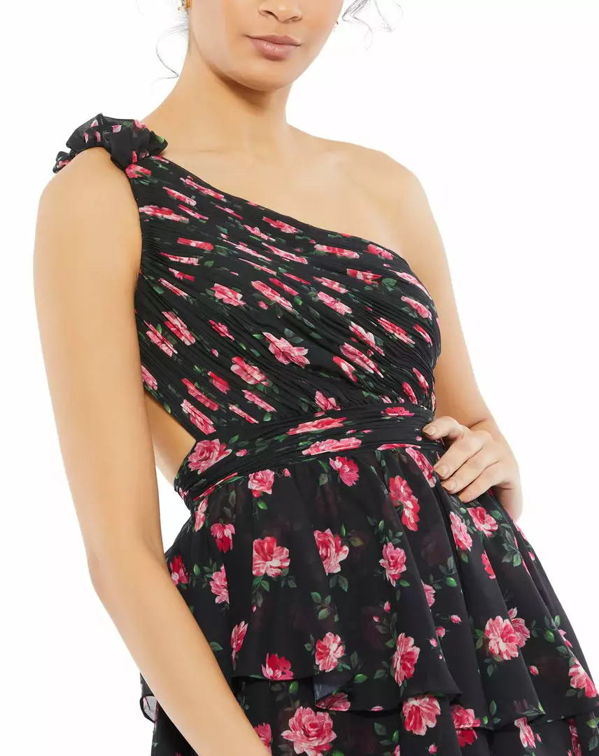 Ieena For Mac Duggal Shop For Rose Print Layered High-Low Dress 3 Ieena For Mac Duggal Shop For Rose Print Layered High-Low Dress