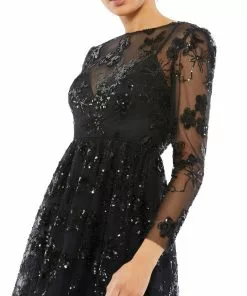 Mac Duggal Shop For Floral Embellished Illusion Cocktail Dress