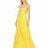 Mac Duggal Solid Tiered Ruffle Strapless Dress Shop For