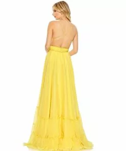 Mac Duggal Solid Tiered Ruffle Strapless Dress Shop For