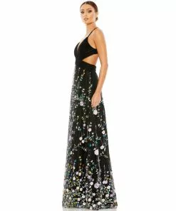 Mac Duggal Embellished Criss Cross Sleeveless Gown Shop For