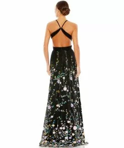 Mac Duggal Embellished Criss Cross Sleeveless Gown Shop For