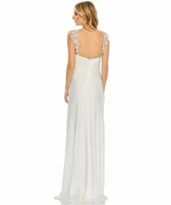 Mac Duggal Embellished Empire Waist Column Gown