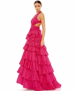 Mac Duggal Shop For Chiffon Layered Cut Out Ballgown