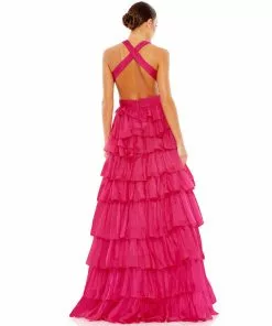 Mac Duggal Shop For Chiffon Layered Cut Out Ballgown