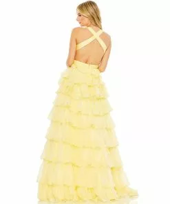 Mac Duggal Shop For Chiffon Layered Cut Out Ballgown