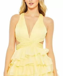 Mac Duggal Shop For Chiffon Layered Cut Out Ballgown