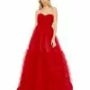 Mac Duggal Bustier Tulle Tiered Ballgown