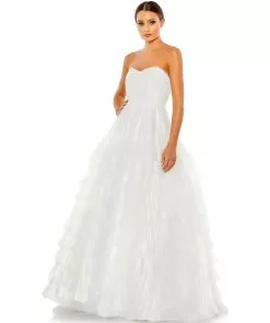 Mac Duggal Bustier Tulle Tiered Ballgown