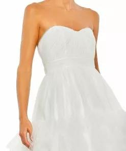 Mac Duggal Bustier Tulle Tiered Ballgown