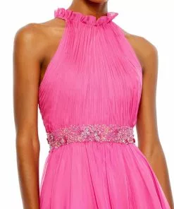 Mac Duggal Halter Neck High Low Flowy Gown Shop For 11 Mac Duggal Halter Neck High Low Flowy Gown Shop For