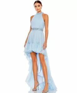 Mac Duggal Halter Neck High Low Flowy Gown Shop For 12 Mac Duggal Halter Neck High Low Flowy Gown Shop For