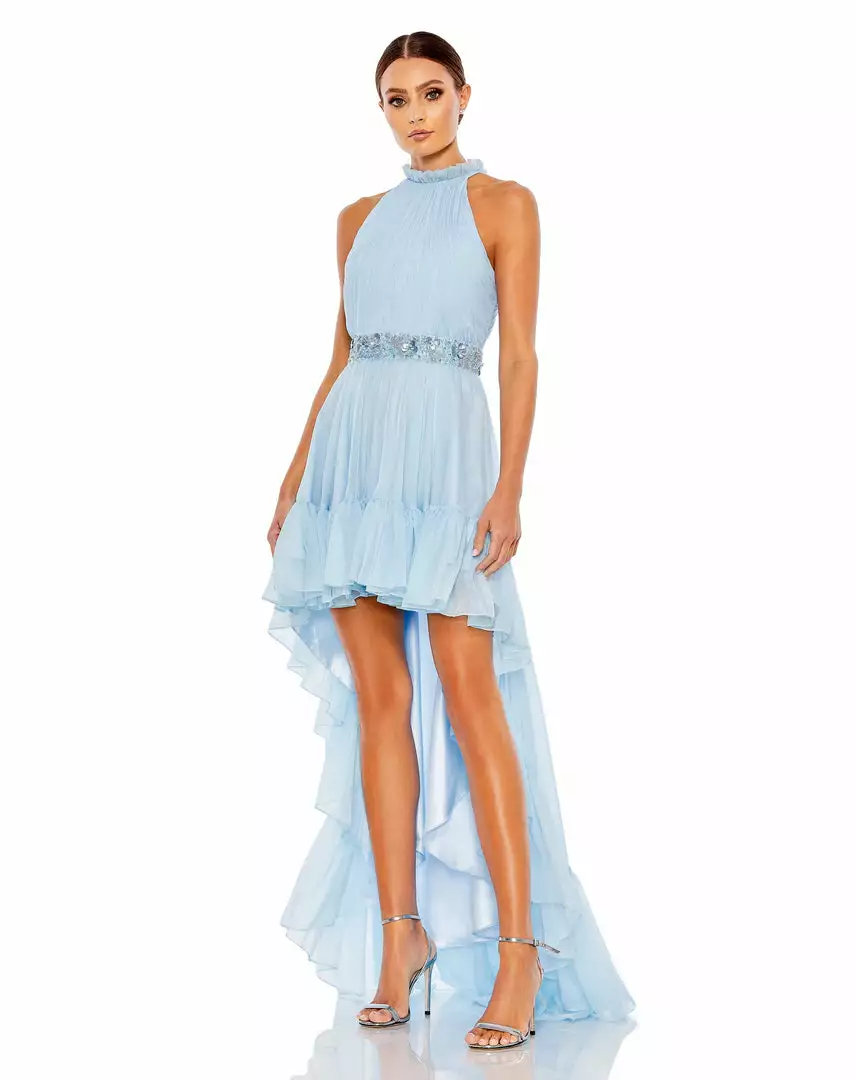 Mac Duggal Halter Neck High Low Flowy Gown Shop For 5 Mac Duggal Halter Neck High Low Flowy Gown Shop For