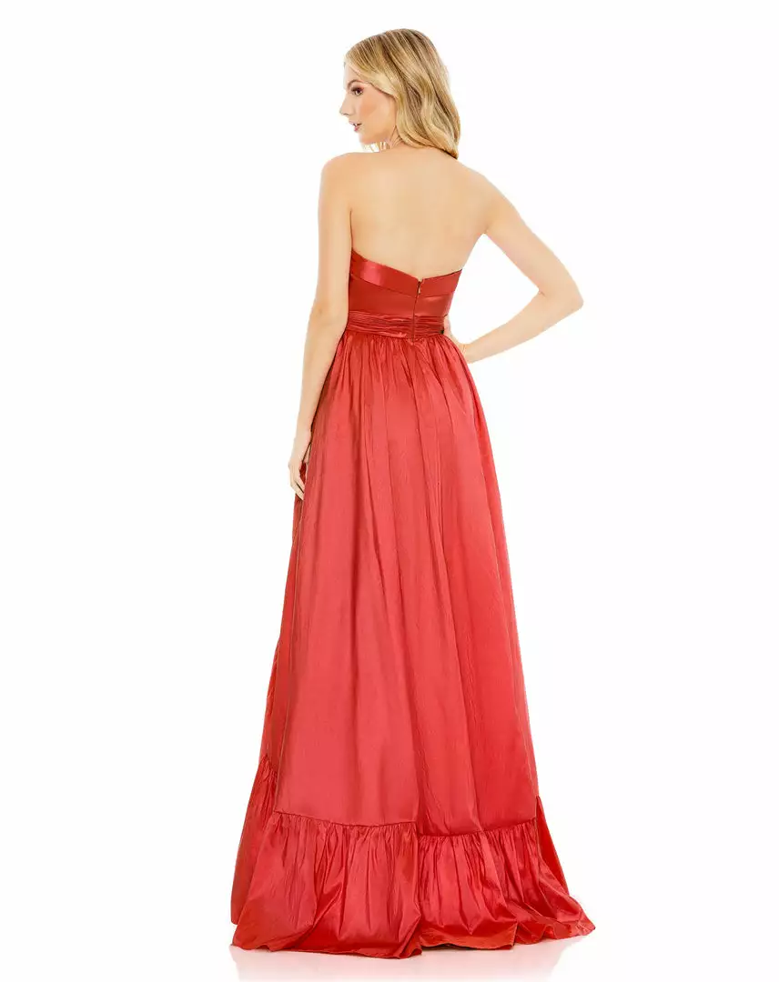 Mac Duggal Asymmetrical Strapless Ruffle Gown 6 Mac Duggal Asymmetrical Strapless Ruffle Gown