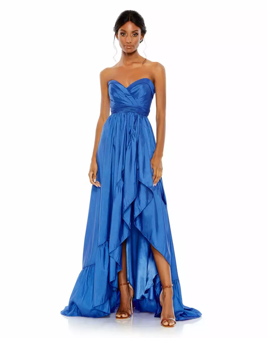 Mac Duggal Asymmetrical Strapless Ruffle Gown 1 Mac Duggal Asymmetrical Strapless Ruffle Gown