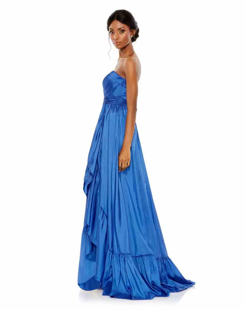 Mac Duggal Asymmetrical Strapless Ruffle Gown 3 Mac Duggal Asymmetrical Strapless Ruffle Gown