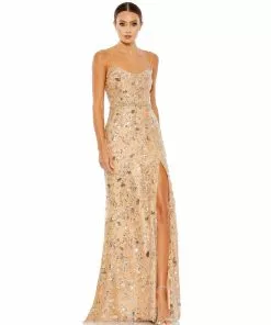 Mac Duggal Embellished Sleeveless Lace Up Gown New Arrivals