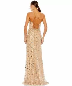 Mac Duggal Embellished Sleeveless Lace Up Gown New Arrivals