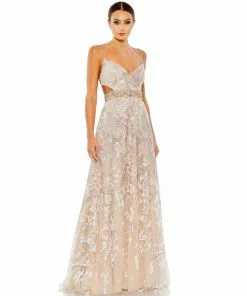 Mac Duggal Shop For Stappy Embellished A Line Gown