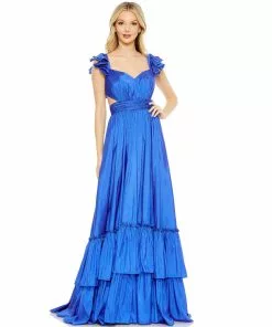 Mac Duggal Ruffle Shoulder Cut Out Gown 18 Mac Duggal Ruffle Shoulder Cut Out Gown