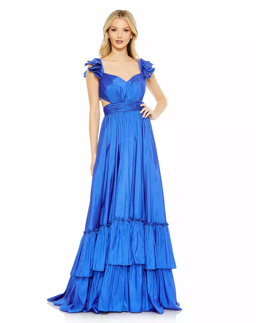 Mac Duggal Ruffle Shoulder Cut Out Gown 8 Mac Duggal Ruffle Shoulder Cut Out Gown