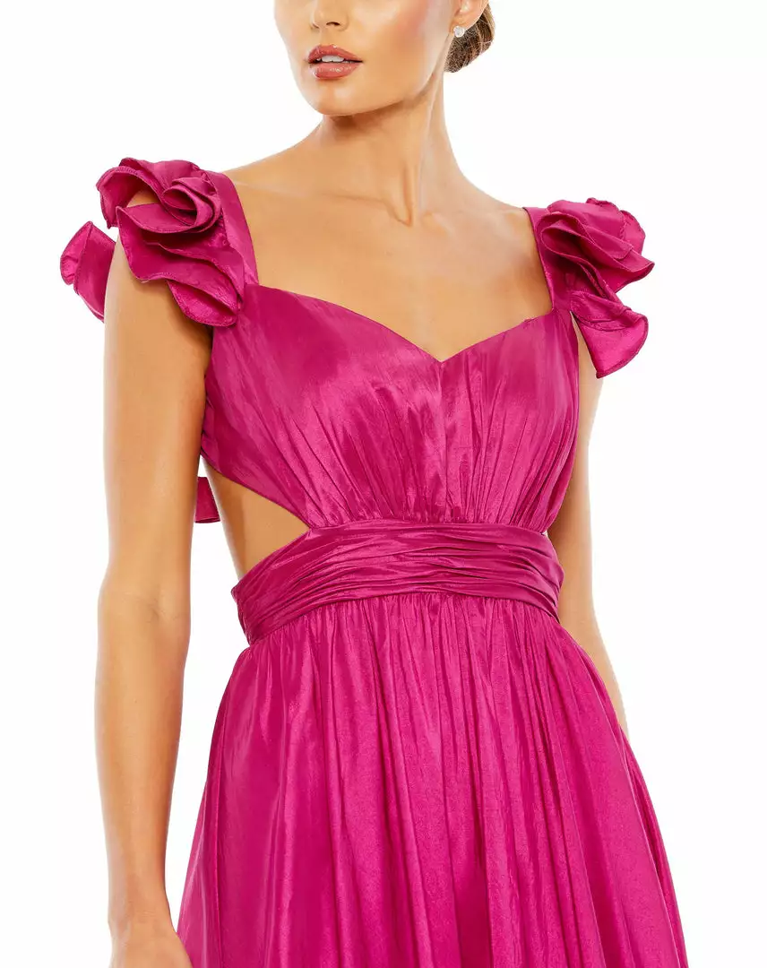 Mac Duggal Ruffle Shoulder Cut Out Gown 3 Mac Duggal Ruffle Shoulder Cut Out Gown