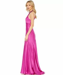 Mac Duggal Shop For Beaded Halter Keyhole Column Gown