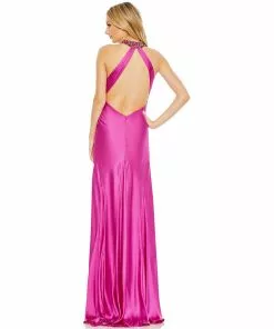 Mac Duggal Shop For Beaded Halter Keyhole Column Gown