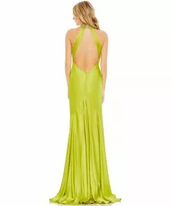 Mac Duggal Shop For Beaded Halter Keyhole Column Gown
