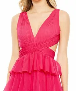 Mac Duggal Shop For Ruffle Tiered Cross Over High Low Gown