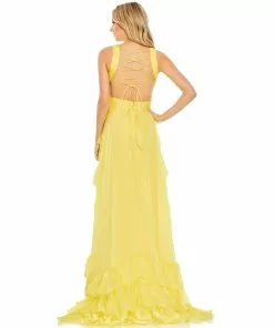 Mac Duggal Shop For Ruffle Tiered Cross Over High Low Gown
