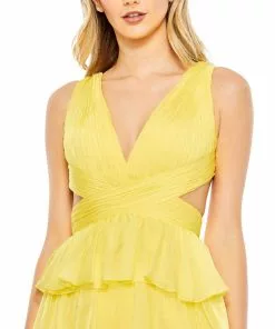 Mac Duggal Shop For Ruffle Tiered Cross Over High Low Gown