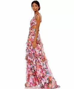 Mac Duggal Ruffled Cut Out Sleeveless Gown Shop For