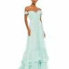Mac Duggal Shop For Ruffle Tiered Babydoll Flowy Gown
