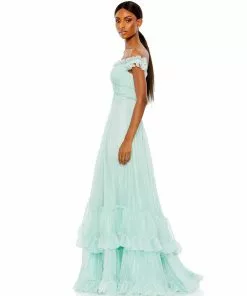 Mac Duggal Shop For Ruffle Tiered Babydoll Flowy Gown