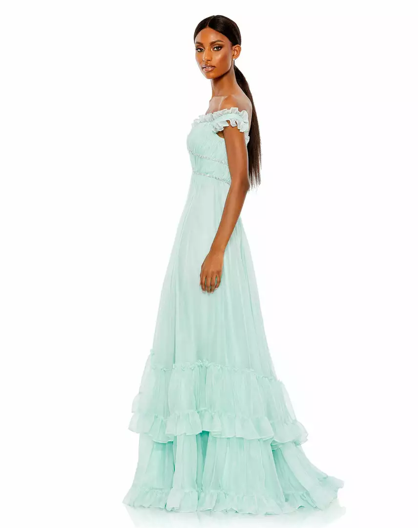 Mac Duggal Shop For Ruffle Tiered Babydoll Flowy Gown 2 Mac Duggal Shop For Ruffle Tiered Babydoll Flowy Gown